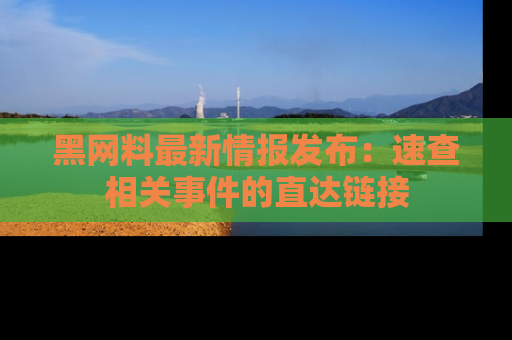 黑网料最新情报发布：速查相关事件的直达链接