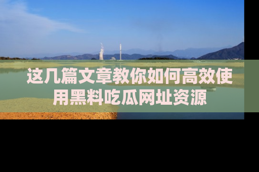 这几篇文章教你如何高效使用黑料吃瓜网址资源